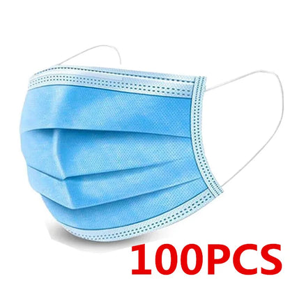 10–200PCS Kids Disposable Face Masks – 3-Ply Non-Woven Breathable Child Masks with Ear Loops, Anti-Dust Protective Mascarillas