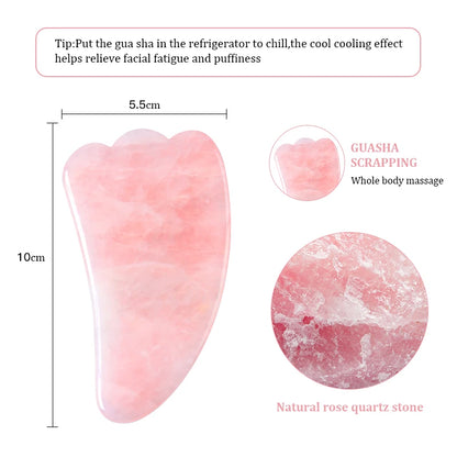 Natural Jade Gua Sha Facial Massage Tool – Stone Scraper for Face, Neck & Body