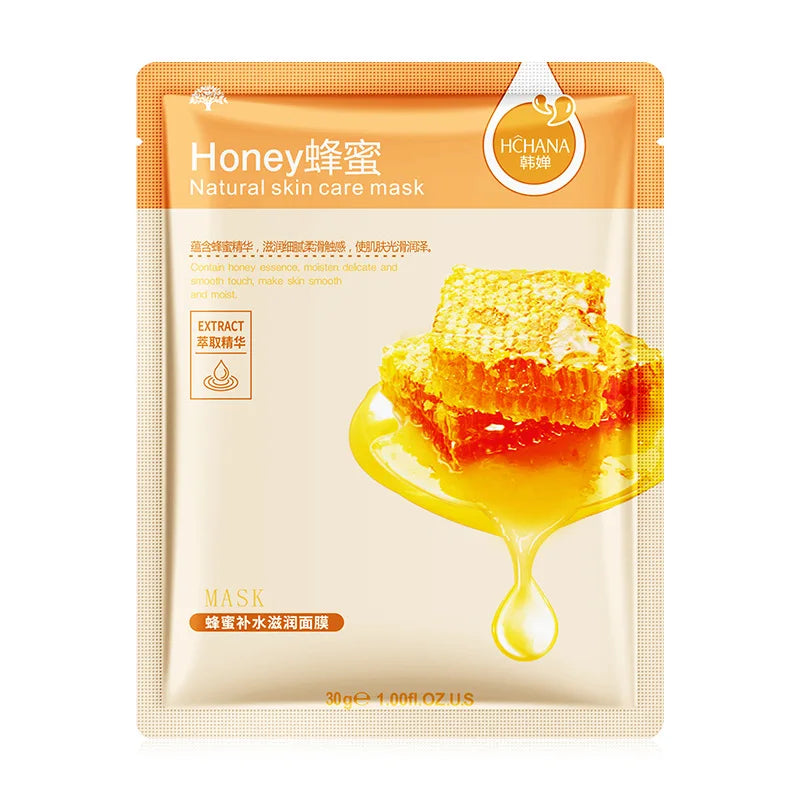 Natural Fruit Facial Sheet Masks – Hydrating, Oil-Control, Moisturizing Skincare with Blueberry, Cucumber, Pomegranate & Aloe