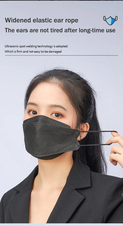 KN95 4-Layer Disposable Face Masks 10–200 PCS Breathable Protective Mask Adult Multi-Color Anti-Dust