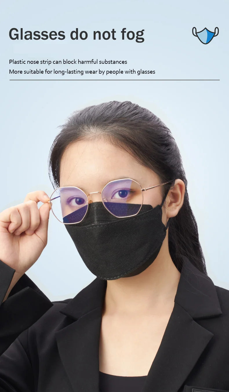 KN95 4-Layer Disposable Face Masks 10–200 PCS Breathable Protective Mask Adult Multi-Color Anti-Dust
