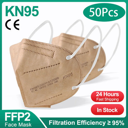 KN95 5-Layer Protective Face Masks 10–200 PCS Breathable Disposable Anti-Dust Masks Adult Multicolor