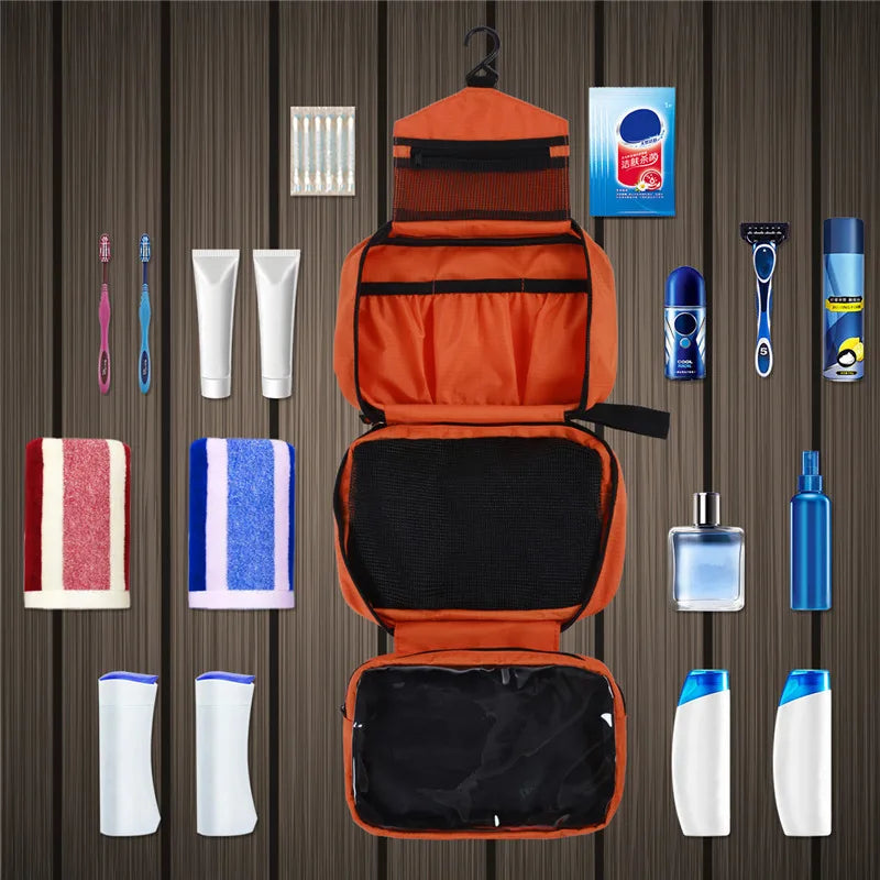 Large Waterproof Travel Makeup Bag – Unisex Cosmetic Organizer Case & Toiletry Pouch