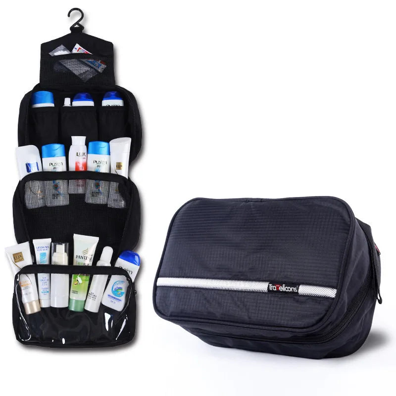Large Waterproof Travel Makeup Bag – Unisex Cosmetic Organizer Case & Toiletry Pouch