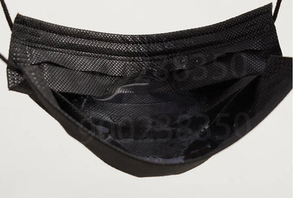 10–500 Pcs Black Disposable Face Masks – 3-Ply Anti-Dust Masks for Adults, Individually Wrapped, Breathable & Comfortable