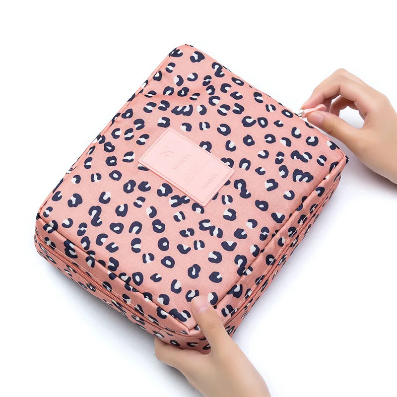 High-Capacity Waterproof Makeup Bag – Women’s Cosmetic Organizer & Travel Toiletry Case