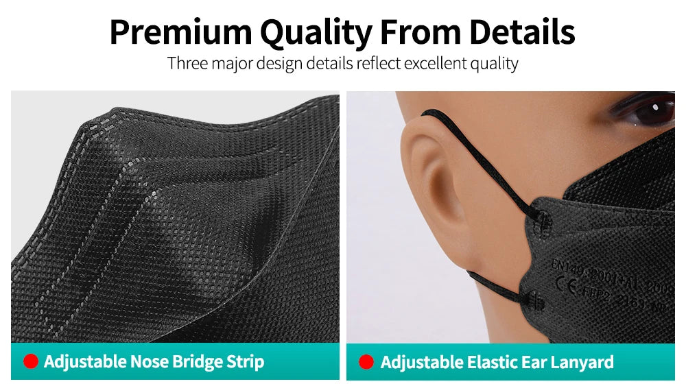 FFP2 KN95 Face Mask 4-Layer Anti-Dust CE Protective Respirator Mask