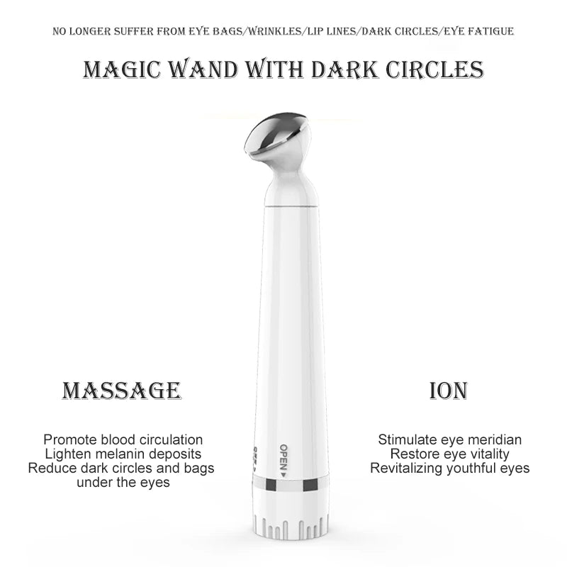 VIBNOTR Electric Eye Massager Pen Vibration Beauty Tool for Under Eye Skin Care