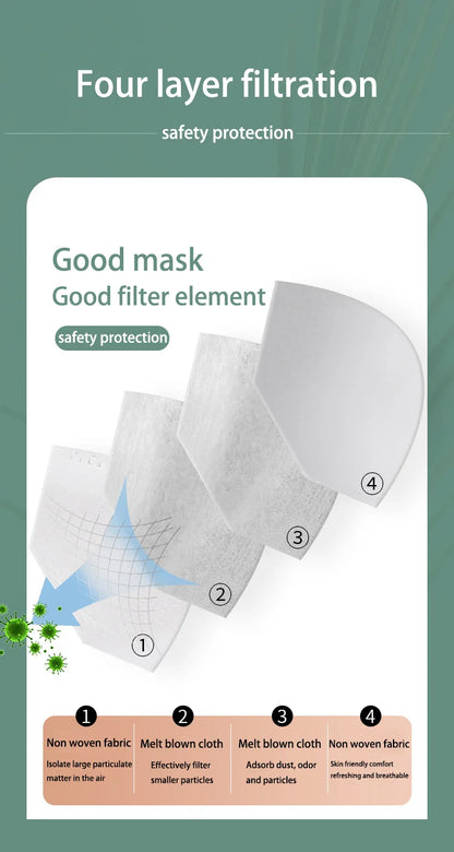 FFP2 / KN95 Fish-Style Face Mask – 4-Layer Breathable Adult Mascarilla, CE Certified Disposable Respirator