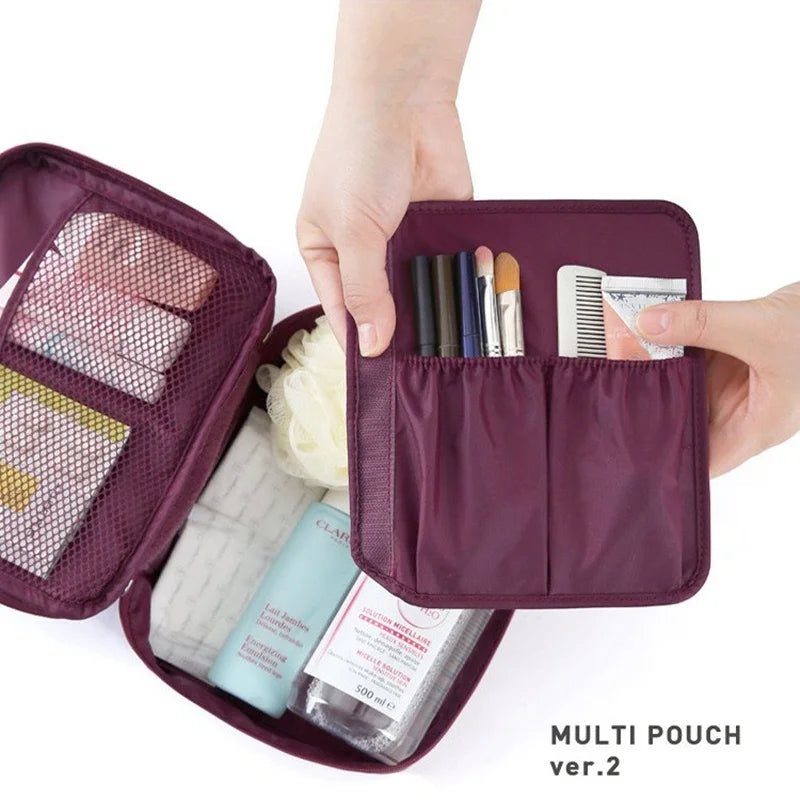 High-Capacity Waterproof Makeup Bag – Women’s Cosmetic Organizer & Travel Toiletry Case