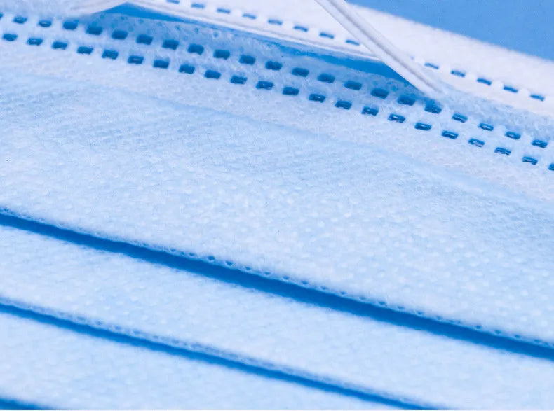 10–500 Pcs Disposable Blue Face Masks – 3-Layer Breathable Protective Masks for Adults with Melt-Blown Filter, Individually Packaged