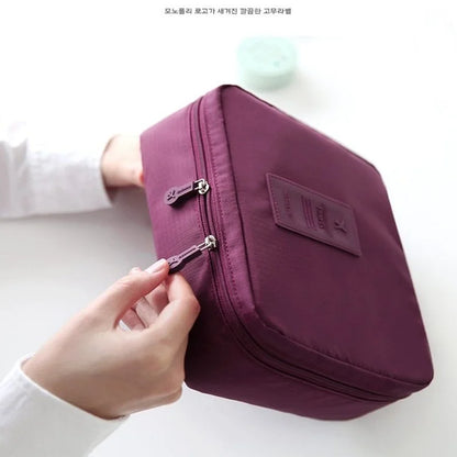 High-Capacity Waterproof Makeup Bag – Women’s Cosmetic Organizer & Travel Toiletry Case