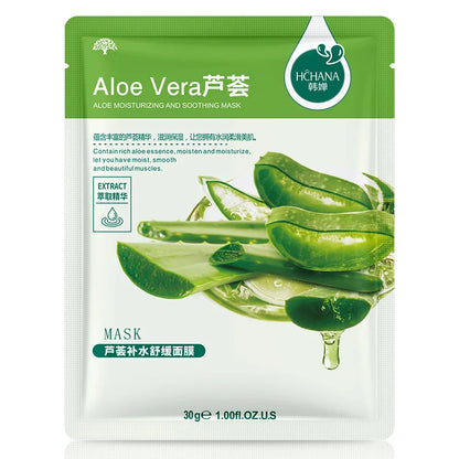 Natural Fruit Facial Sheet Masks – Hydrating, Oil-Control, Moisturizing Skincare with Blueberry, Cucumber, Pomegranate & Aloe