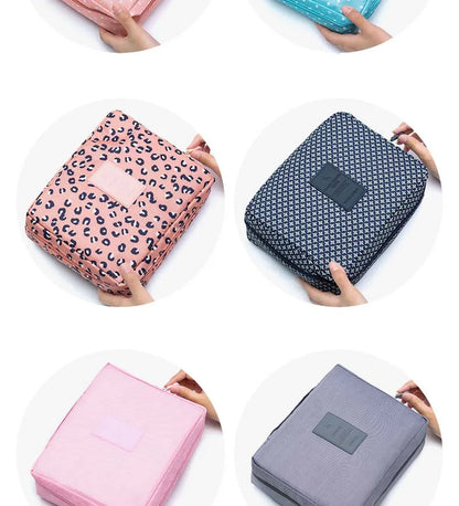 High-Capacity Waterproof Makeup Bag – Women’s Cosmetic Organizer & Travel Toiletry Case