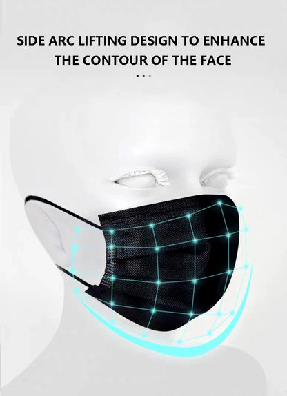 10–200PCS Kids Disposable Face Masks – 3-Ply Non-Woven Breathable Child Masks with Ear Loops, Anti-Dust Protective Mascarillas