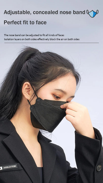 KN95 4-Layer Disposable Face Masks 10–200 PCS Breathable Protective Mask Adult Multi-Color Anti-Dust