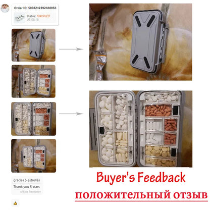 Large Travel Pill Organizer Medicine Storage Box Portable Tablet Vitamin Container Case