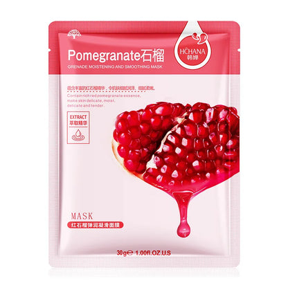 Natural Fruit Facial Sheet Masks – Hydrating, Oil-Control, Moisturizing Skincare with Blueberry, Cucumber, Pomegranate & Aloe