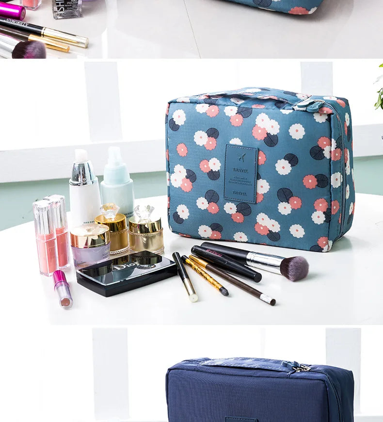 High-Capacity Waterproof Makeup Bag – Women’s Cosmetic Organizer & Travel Toiletry Case