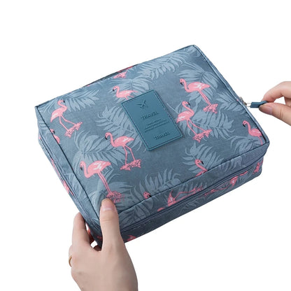 High-Capacity Waterproof Makeup Bag – Women’s Cosmetic Organizer & Travel Toiletry Case