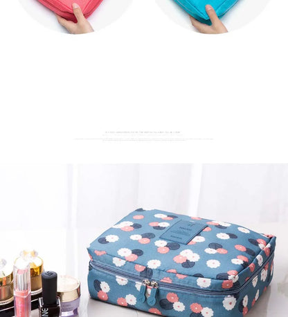 High-Capacity Waterproof Makeup Bag – Women’s Cosmetic Organizer & Travel Toiletry Case