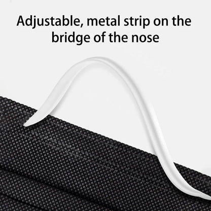 10–500 Pcs Black Disposable Face Masks – 3-Ply Anti-Dust Masks for Adults, Individually Wrapped, Breathable & Comfortable