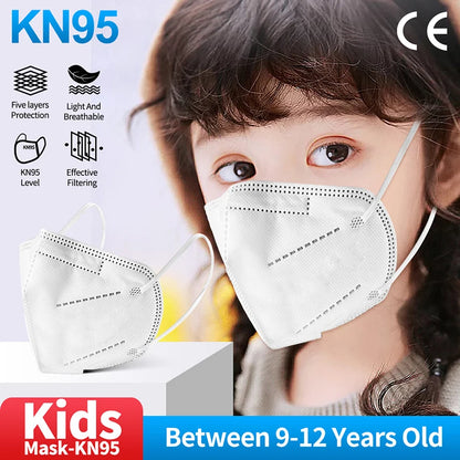 Kids 3D Face Masks 10 Pack Disposable 5-Layer Child Size Soft Ear Loops