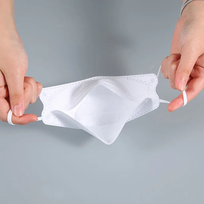 FFP2 / KN95 Fish-Style Face Mask – 4-Layer Breathable Adult Mascarilla, CE Certified Disposable Respirator