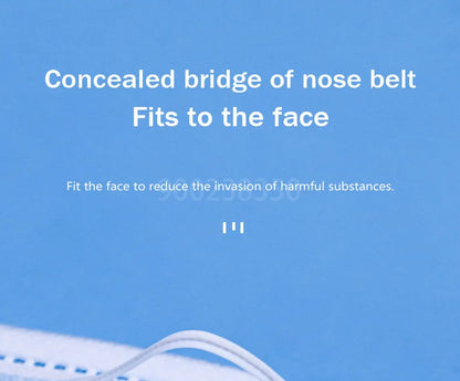 10–500 Pcs Disposable Blue Face Masks – 3-Layer Breathable Protective Masks for Adults with Melt-Blown Filter, Individually Packaged