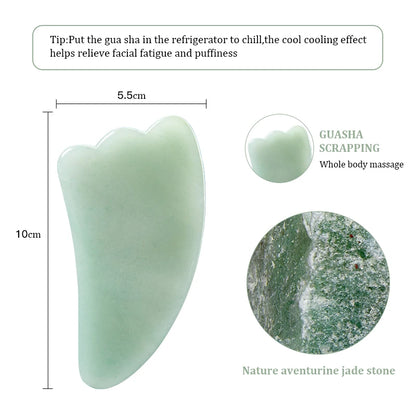 Natural Jade Gua Sha Facial Massage Tool – Stone Scraper for Face, Neck & Body