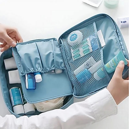High-Capacity Waterproof Makeup Bag – Women’s Cosmetic Organizer & Travel Toiletry Case