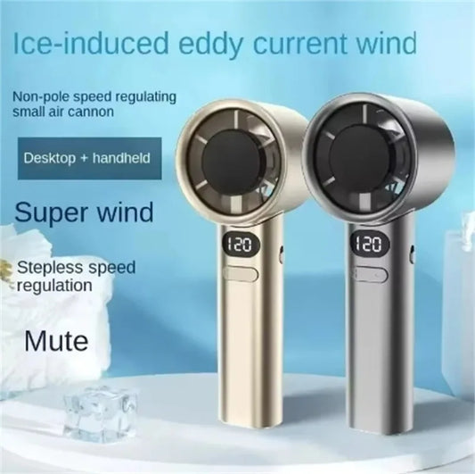 Portable USB Rechargeable Bladeless Handheld Fan – 120 Wind Speeds, High-Speed Mini Personal Electric Fan for Face & Eyelash Drying