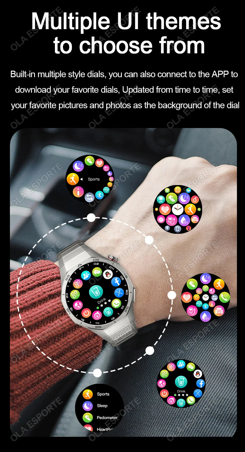 Smart Watch GPS NFC Bluetooth Call 1.52" HD Fitness Tracker Android iPhone