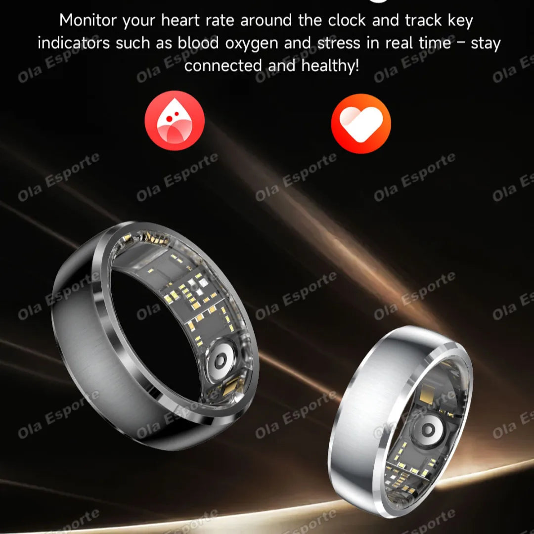 Smart Ring Fitness Tracker Call Alerts Sleep Monitor IP68 Waterproof Ring