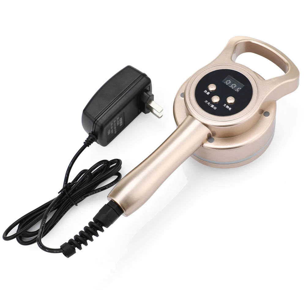 Heated Vibration Body Massage Brush with Microcurrent & LED Light – Electric Body Massager for Relaxation