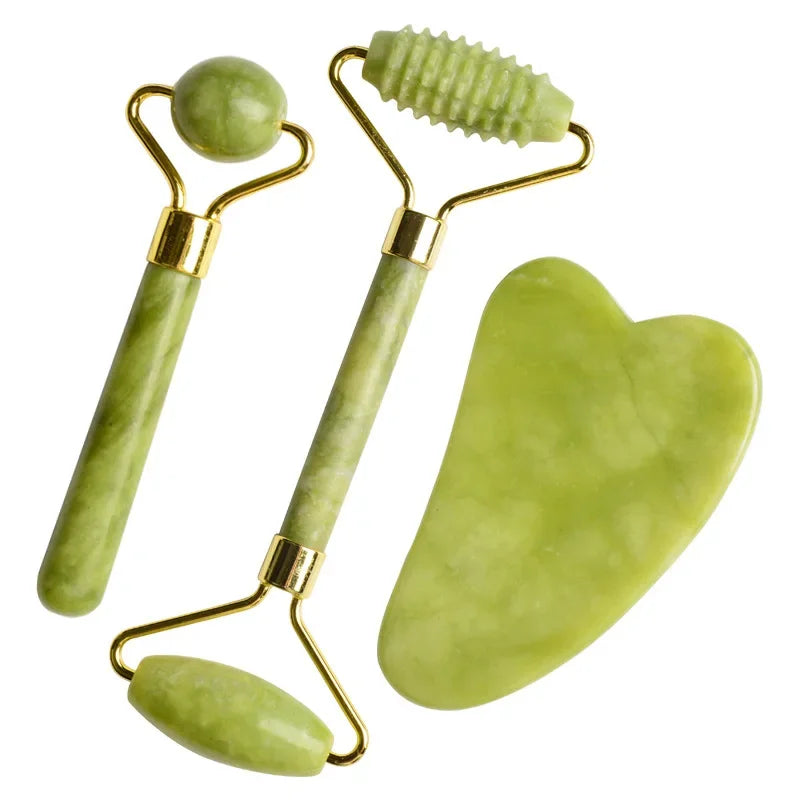 Natural Jade Face Roller Massager – Manual Facial Skin Care Tool for Face & Neck