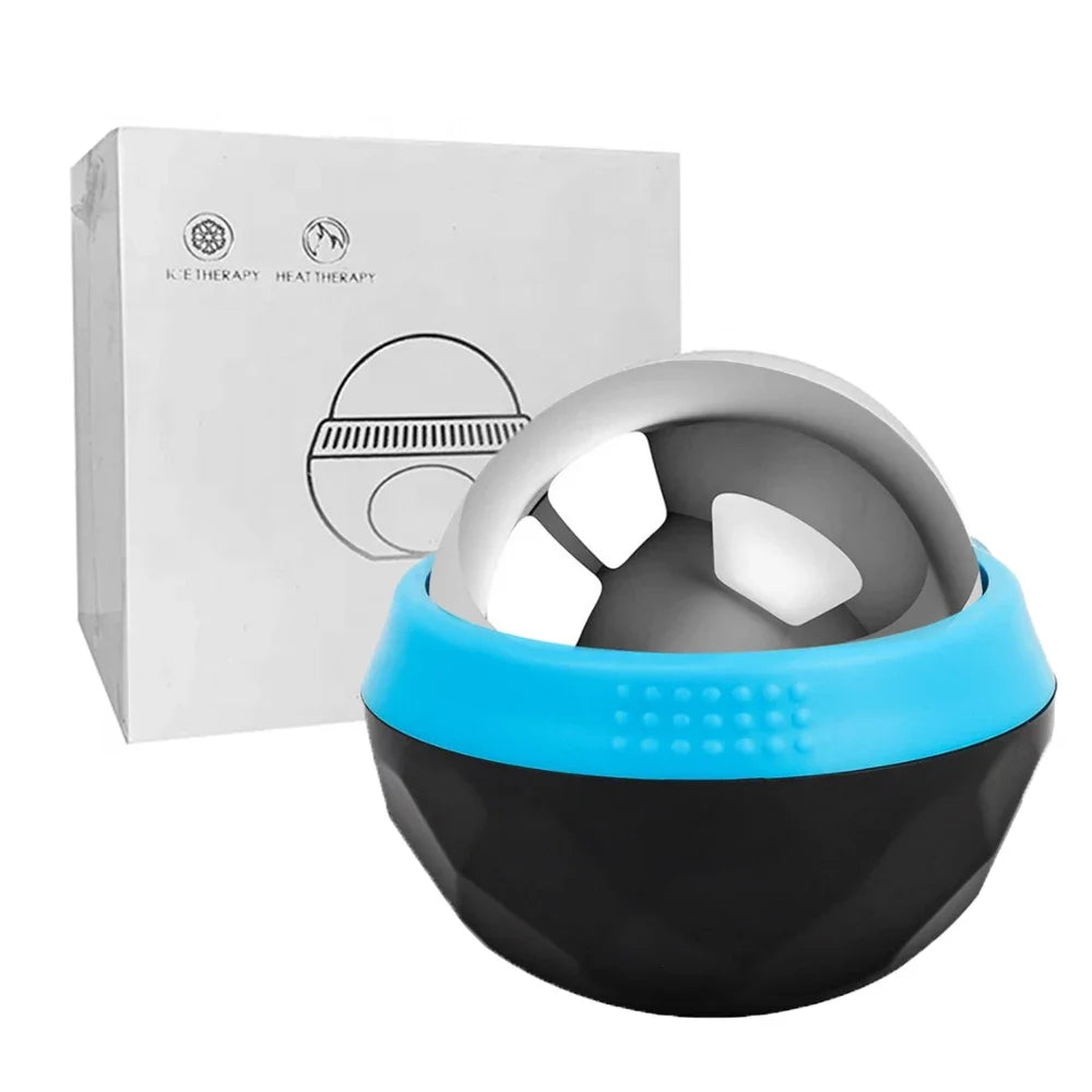 Hot & Cold Stainless Steel Massage Roller Ball – Body & Face Ice Roller for Muscle Massage