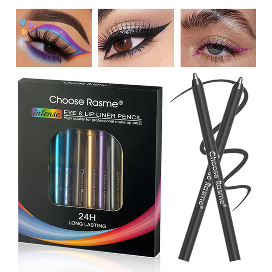12-Color Glitter & Shimmer Eyeliner Pencil Set – Creamy Long-Wear Eye Makeup Sticks