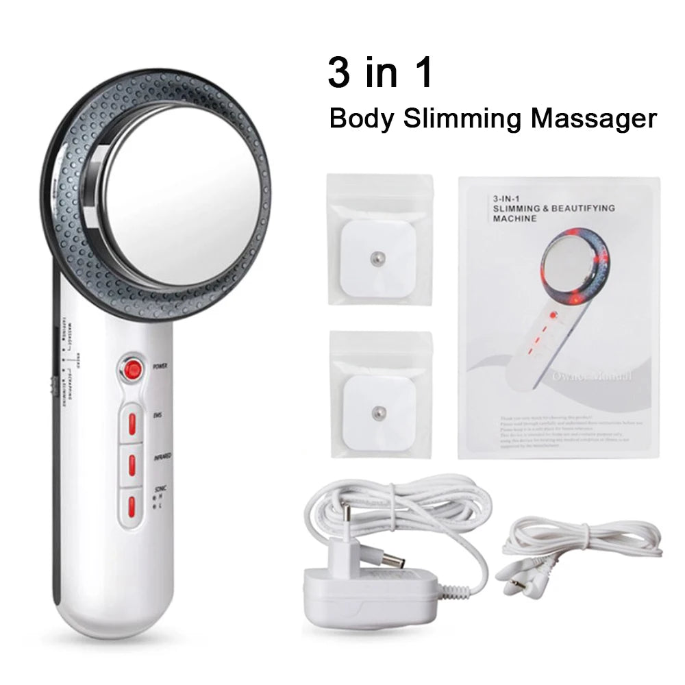 3-in-1 Ultrasonic Body Massager & Skin Firming Device – Microcurrent & Infrared