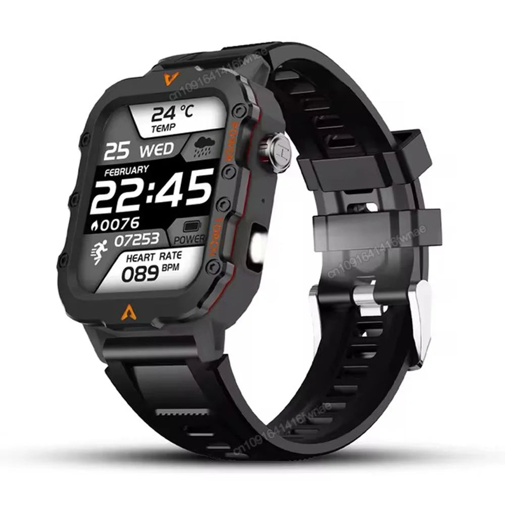 Rugged Military GPS Smart Watch for Men – Bluetooth Call, Heart Rate, Blood Oxygen, AI Voice, Sport & Waterproof