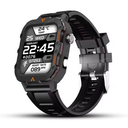 Rugged Military GPS Smart Watch for Men – Bluetooth Call, Heart Rate, Blood Oxygen, AI Voice, Sport & Waterproof