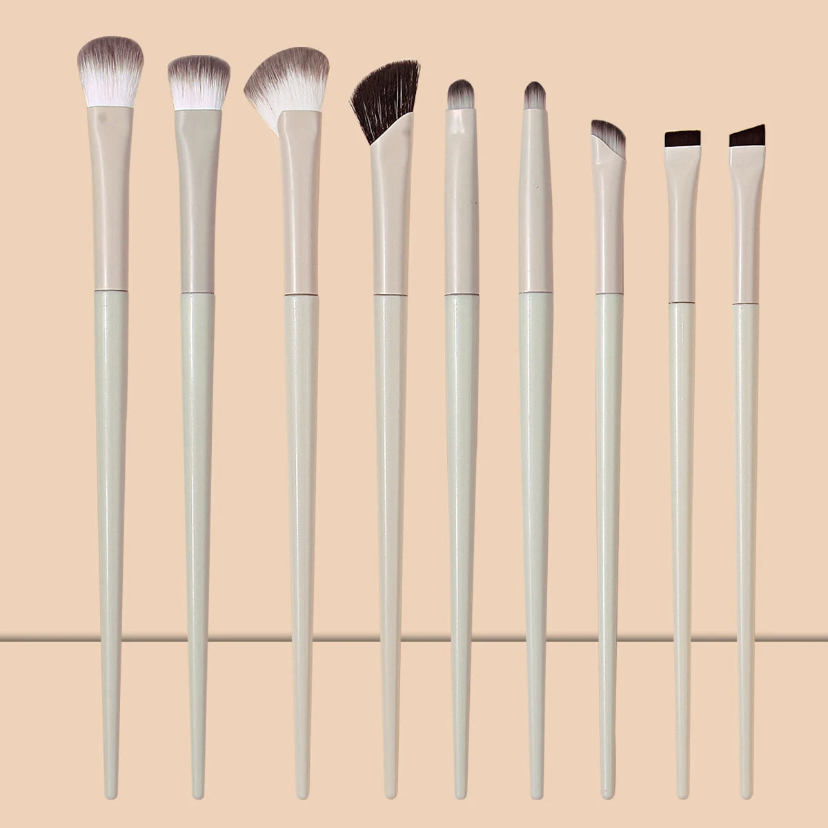 9PCS Professional Eye Makeup Brush Set Ultra Thin Eyeliner Nose Contour Smudge Nylon Brushes K