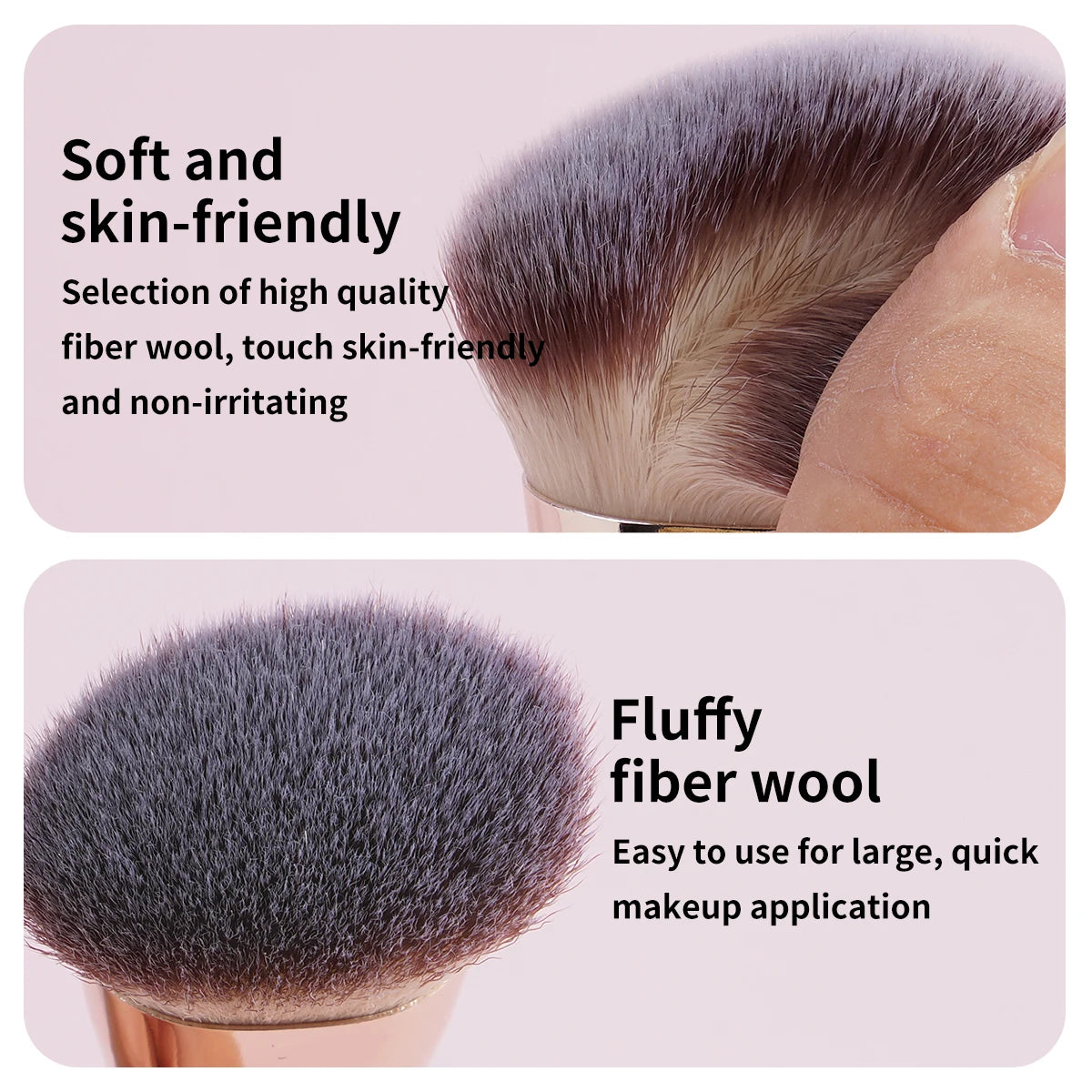 MAANGE 4-Piece Makeup Brush Set with Case – Dual-Ended Foundation, Powder & Eyeshadow Brushes