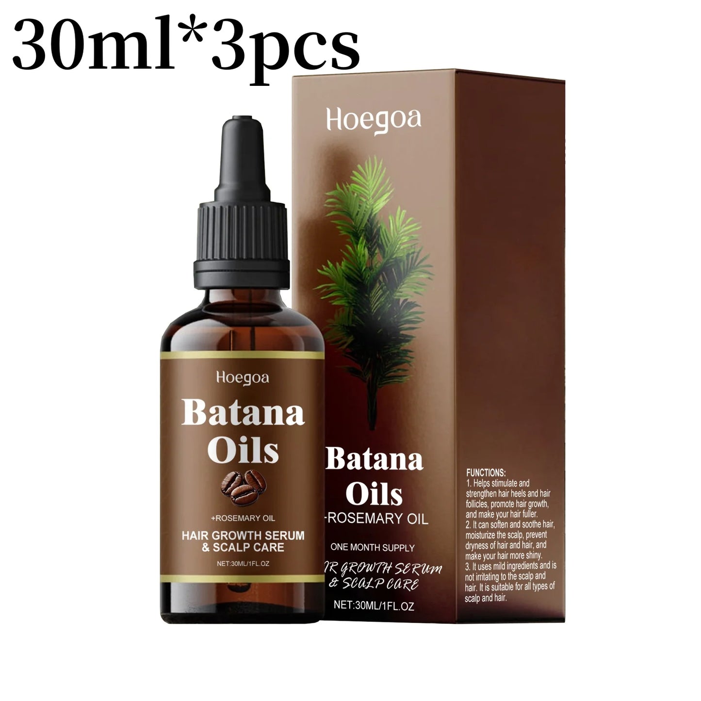 Batana & Rosemary Hair Growth Oil – Nourishing & Moisturizing Treatment to Reduce Hair Loss, Repair Split Ends, and Improve Hair Quality