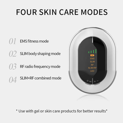 EMS & RF Body Slimming Machine with Fat Burner Gel – Radio Frequency, Microcurrent, IPL Body Sculpting & Weight Loss Massager