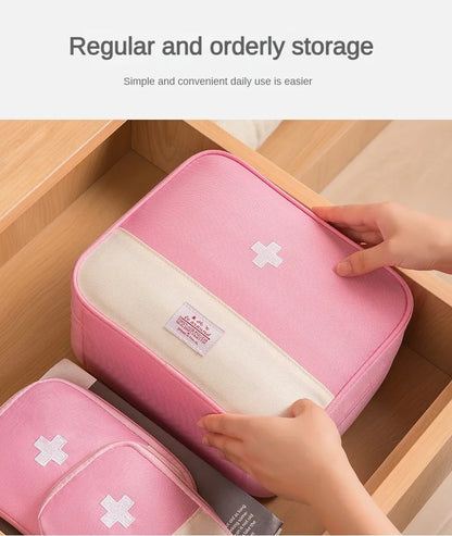 Portable Travel Medicine Storage Bag First Aid Organizer Large Capacity Oxford Case
