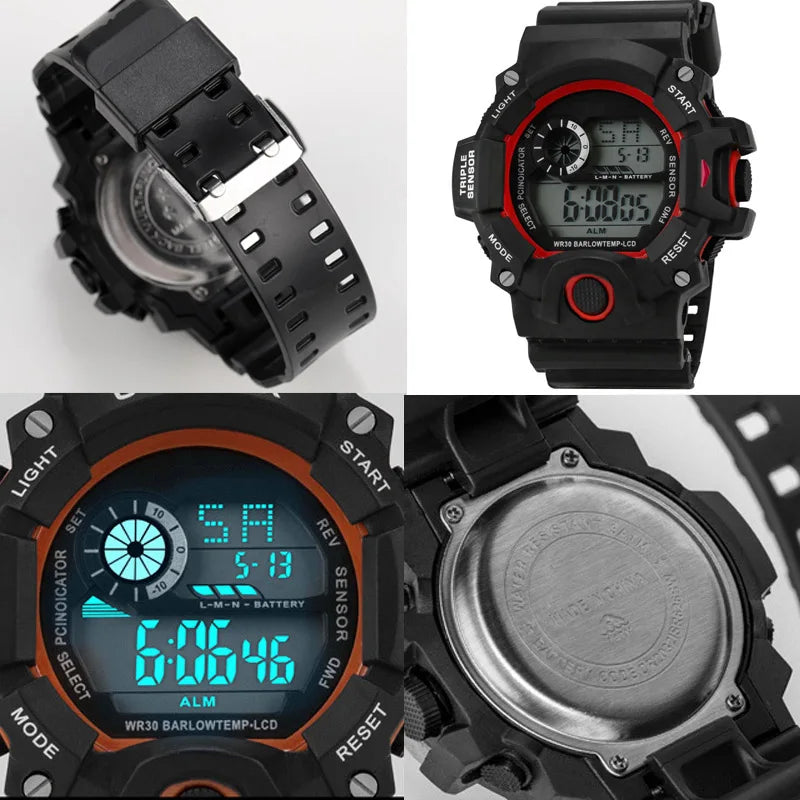 MAYZHISU Men’s Digital Sports Watch | Large Dial | Alarm, Stopwatch & Backlight | 3ATM Water Resistant | Military Style Wristwatch