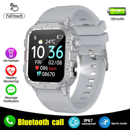 Men’s Military-Style Smart Watch | Bluetooth Call | Fitness & Activity Tracker | 1.44” Touch Screen | 3ATM Life Waterproof | Android & iOS