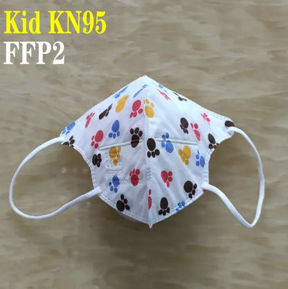 Kids KN95/FFP2 Face Masks – 5-Layer Protective Cartoon Design, Comfortable CE-Certified Disposable Masks for Boys & Girls (Ages 3–15)