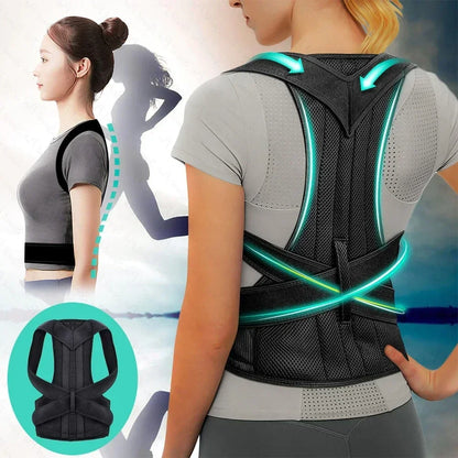 Adjustable Back Posture Corrector Brace Shoulder Support Belt Spine Trainer